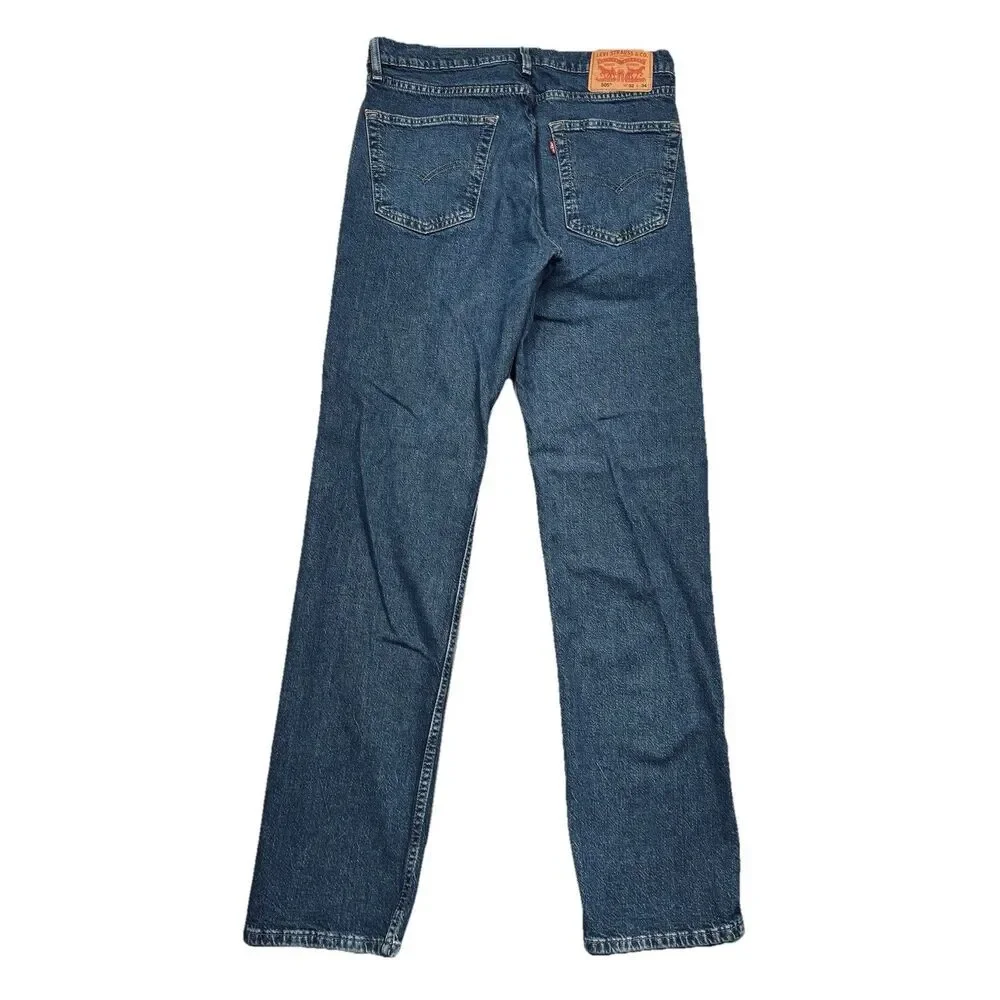 Levis 505 Straight Jeans Mens 32x34 Measures 31x32.5 Dark Wash Blue Denim Casual